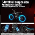 Ridingtimes GT73 Electric Motorbike 2400W 48V 18.2ah*2 Electric BIKE with 25" Tires Digital Screen Carbon Steel, BLACK