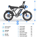 YVY 1500W Electric Bike for Adults, 33MPH 20'' Fat Tire Electric Motorcycle, 48V 20AH Removable Battery, 30 - 60 Miles Mountain Bike UL2849