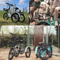 ABORON 3.0 Fat Tire Electric Trike for Senior Foldable E - Bike, 500W Motorized Tricycle Adult 20" Folding 3 Wheel Electric Commute Bike Trike W/48V