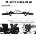 27 in Mountain Bike 21 Speed, Suspension Fork, Aluminum Frame Disc Brake, Mountain Biking for Both Men and Women