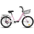 20 in Kids Bike for Boys Girls, 1 Speed Children Bicycle with Basket, Rear Seat, Chain Guard, Coaster Brake and V - Brake, Steel Frame Kids Bike for Ages 6 - 12 Years Old Birthday Gift, Purple