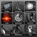 1500W MTB Electric Bicycle 48V 20ah Removable Battery E - Bike，electric Bike for Adults 20" Fat Tire Electric Motorcycle, Shimano 7 Speed Full Suspension Mountain Bike UL2849