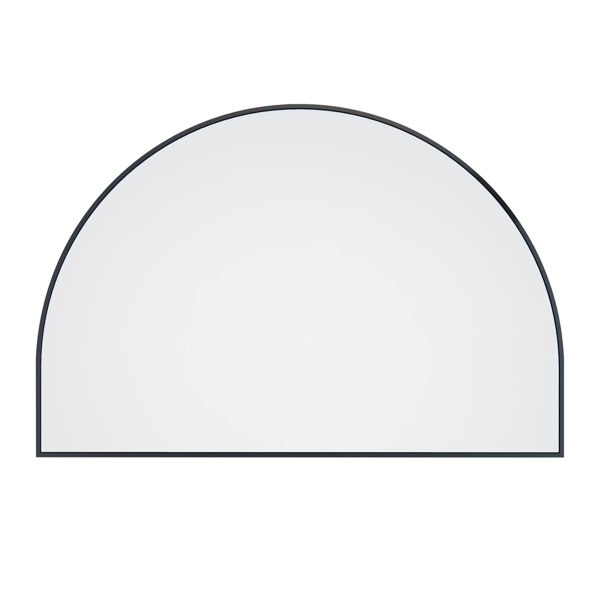 Glass Warehouse 48 in. W x 32 in. H Framed Arched Bathroom Vanity Mirror in Black
