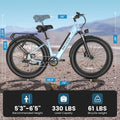 ANCHEER Electric Bike for Adults, 750W Ebike, 28MPH 60miles Electric Mountain Bike, 26" Fat Tire Electric Bicycle with 48V 15AH Battery, Rear Rack, Lockable Suspension Fork, 7 Speed, UL2849