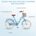 Bstjewey 20 in Girls Bike with Basket, Kids Bicycle for Ages 7 - 13