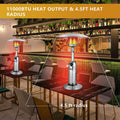 11,000 BTU Tabletop Propane Patio Heater, Portable Stainless Steel Outdoor Heater with Adjustable Flame & Tip - Over Protection