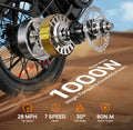 Electric Bike for Adults, 745W Peak Motor Ebike, 48V 13ah Removable Battery, 20MPH, 80 Miles Max, 20" Fat Tire Electric Bicycle with Colorful Display, All - Terrain E - Bike for Adults and Teens