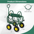 Portable Garden Hose Reel Cart Holds 300FT of 5/8" Large Capacity, Heavy - Duty Metal Hose Cart with 4 Wheels & Storage Basket for Lawn Yard