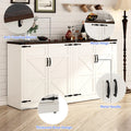 71" Tall Farmhouse Kitchen Pantry Cabinet, 5 Layers Storage Cabinet with Adjustable Shelves, Farmhouse Pantry Cabinet with 4 Barn Doors