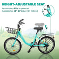 20 in Kids Bike for Boys Girls, 1 Speed Children Bicycle with Basket, Rear Seat, Chain Guard, Coaster Brake and V - Brake, Steel Frame Kids Bike for Ages 6 - 12 Years Old Birthday Gift, Purple