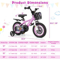 Costway 16" Kid'S Bike for 4 - 7 with Height - Adjustable Handlebar & Saddle Handbrake Blue
