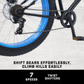 26" Mongoose Dolomite Mens Fat Tire Bike, 7 Speeds, Adults Age 13+, Black