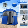 Favory Double - Room Shower Tent, Oversize Space Privacy Shelter for Camping with Floor, Portable Camping Changing Tent with Removable Rain Fly, Storage Bag for Dressing, Toilet, Brown