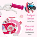 14"/18" Kids Bicycle with Removable Training Wheels, Coaster Brake, Handbrake, Basket & Doll Chair, Toddler Girls & Boys Bike for Age 3-9