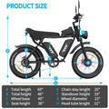 YVY 1500W Electric Bike for Adults, 33MPH 20'' Fat Tire Electric Motorcycle, 48V 20AH Removable Battery, 30 - 60 Miles Mountain Bike UL2849