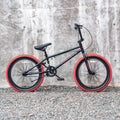 Cubsala 20 in Kids BMX Bike Freestylefor Age 6 - 14 Years Old Boys Girls with 4 Pegs, Black with Red Tires