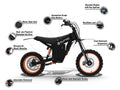 TUTTIO Soleil01 Electric Dirt Bike for Adults, 48V 21ah 200n.m, 2000W Motor, Max 37mph, Maximum Range 45 Miles, Dirt Bikes
