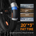 Electric Bike for Adults, 745W Peak Motor Ebike, 48V 13ah Removable Battery, 20MPH, 80 Miles Max, 20" Fat Tire Electric Bicycle with Colorful Display, All - Terrain E - Bike for Adults and Teens