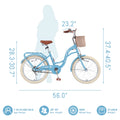 Bstjewey 20 in Girls Bike with Basket, Kids Bicycle for Ages 7 - 13