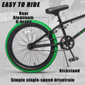 Cubsala 20 in Kids BMX Bike Freestylefor Age 6 - 14 Years Old Boys Girls with 4 Pegs, Black with Red Tires
