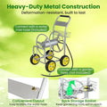 Heavy Duty Metal Garden Hose Reel Cart Holds 300FT of 5/8" Hose with 4 Wheels & Storage Basket, Portable Water Hose Organizer for Yard Lawn