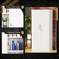 SOLAURA 71" Metal Garage Storage Cabinet with Locking Doors and Adjustable Shelves for Home, Office(Black)