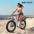 ANCHEER Electric Bike for Adults, 750W Ebike, 28MPH 60miles Electric Mountain Bike, 26" Fat Tire Electric Bicycle with 48V 15AH Battery, Rear Rack, Lockable Suspension Fork, 7 Speed, UL2849