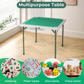 Costway 35" Folding Mahjong Table with Cup Holders & Smooth Felt Mat Carrying Handle Green