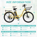 MOONCOOL Electric Bicycle for Adults 350W, 7 - Speed Ebike with 36V 10.4ah Removable Battery， 40 Miles Range, 20 Mph Electric Commuter Bike for Women Men, Certified to UL 2849 by SGS