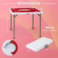 Costway 35" Folding Mahjong Table with Cup Holders & Smooth Felt Mat Carrying Handle Green