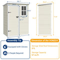 ELPOSUN Outdoor Storage Shed 6x4.5 Ft, Resin Outside Sheds & Outdoor Storage Plastic for Trash Can, Bike, Lawnmower, Generator, Tool Shed with Lockable Door for Backyard, Lawn, Patio, Grey & White
