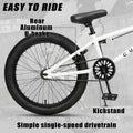 Cubsala 20 in Kids BMX Bike Freestylefor Age 6 - 14 Years Old Boys Girls with 4 Pegs, Black with Red Tires