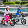 Costway 16" Kid'S Bike for 4 - 7 with Height - Adjustable Handlebar & Saddle Handbrake Blue