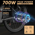 MOONCOOL Electric Bicycle for Adults 350W, 7 - Speed Ebike with 36V 10.4ah Removable Battery， 40 Miles Range, 20 Mph Electric Commuter Bike for Women Men, Certified to UL 2849 by SGS