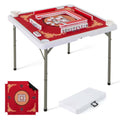 Costway 35" Folding Mahjong Table with Cup Holders & Smooth Felt Mat Carrying Handle Green