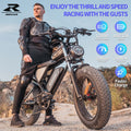 1500W MTB Electric Bicycle 48V 20ah Removable Battery E - Bike，electric Bike for Adults 20" Fat Tire Electric Motorcycle, Shimano 7 Speed Full Suspension Mountain Bike UL2849
