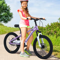 Zukka 20 in Kids Mountain Bike Steel Frame Hardtail Bicycle for Child Aged 7 - 10 Years Pink