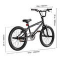 KFFKFF BMX Cycle, Freestyle Bike with 20 - Inch Wheels, BMX Racing Cycle with 360° Rotator and Four Pegs, Suitable for Novice to Skilled Riders, BMX Bikes for Teens and Adults