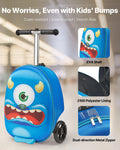 VEVOR Ride - on Luggage 20 - Inch Kids Scooter Suitcase with Flash Wheels Blue