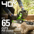 Greenworks 40V 12" Cordless Chainsaw with 2.0 Ah Battery & Charger, 20262