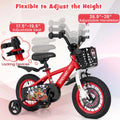 Costway 16" Kid'S Bike for 4 - 7 with Height - Adjustable Handlebar & Saddle Handbrake Blue