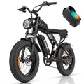 Ridstar 1500W Electric Bike for Adults, 33MPH 48V 20ah Electric Bicycle, 20" Fat Tire Full Suspension Mountain Bike UL2849