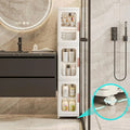 Slim Kitchen Pantry Storage Cabinet with Doors and Shelves, 3 - Tiers Plastic Narrow Storage Organizer Collapsible