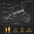 Jasion X - Hunter Electric Bike for Adults, 750W Motor Electric Bicycle with 48V 13AH Removable Battery, 20" X4.0 Fat Tire Folding Ebike, Full Suspension, 7 - Speed Bicycles