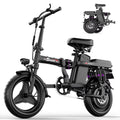 ASKGO 1200W Peak Motor, Folding Electric Bike for Adults Teens, 14'' Commuting Bike, Max 28MPH/35 Miles E - Bike, 3 Speed Double Mini Electric Bike, UL2849