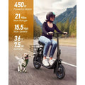 KEESTP Electric Bike with Basket for Pet, 3 Riding Modes Foldable Electric Scooter for Adults - up to 20 Miles 18.6MPH