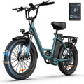 Electric Bike for Adults, 745W Peak Motor Ebike, 48V 13ah Removable Battery, 20MPH, 80 Miles Max, 20" Fat Tire Electric Bicycle with Colorful Display, All - Terrain E - Bike for Adults and Teens