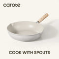 Carote Nonstick Cookware Set 21-Piece, Kitchen Pots and Pans Set, Stay - Cool Handles, Induction Compatible, Cookware Set for RV and Camping, Beige