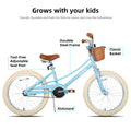 JOYSTAR Girls Bike for 2 - 12 Years Old Toddlers and Kids, 12" 14" 16" Kids Bike with Training Wheels & Basket, 20 in Kid'S Bicycle with Kickstand, Retro Style Bikes