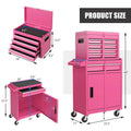 2 - in - 1 Rolling Tool Chest, 5-Drawer Tool Storage Cabinet with Wheels, Adjustable Shelf, Tool Box Organizer for Garage Warehouse Workshop